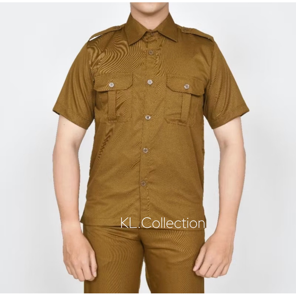 Seragam Pdh khaki PNS Pria Seragam ASN baju guru dinas