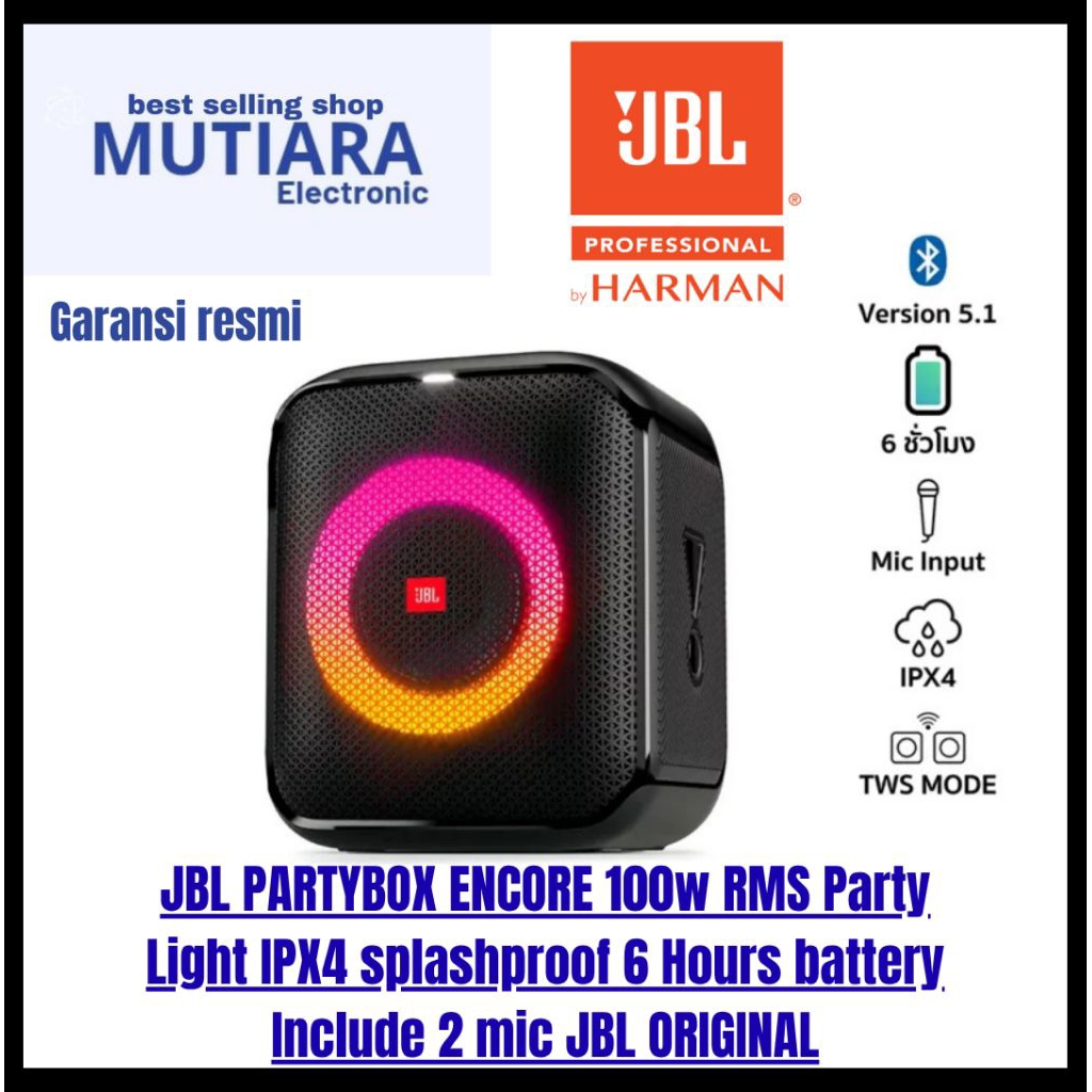 JBL PARTYBOX ENCORE 2 MIC JBL
ORIGINAL portable speaker