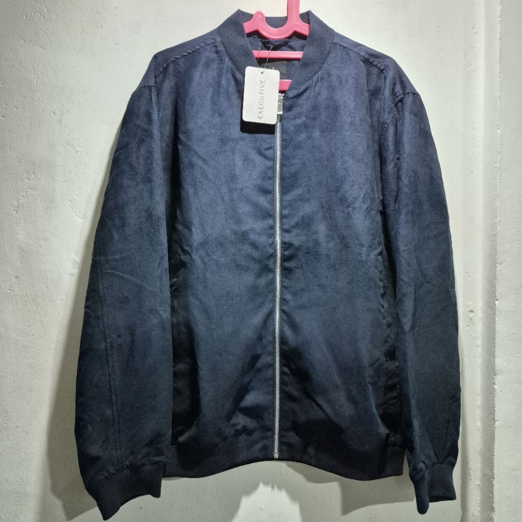 Executive Bomber Suede Jacket Original - Navy XL