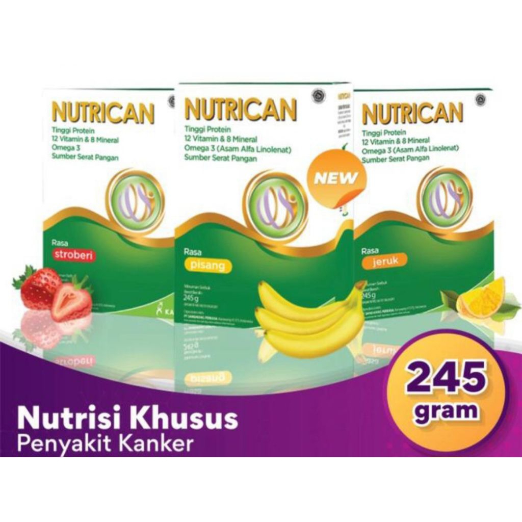 Nutrican Susu rasa pisang 245 gram /Nutrican Susu rasa Strawbery 245 gram/ Nutrican Susu Rasa Jeruk 