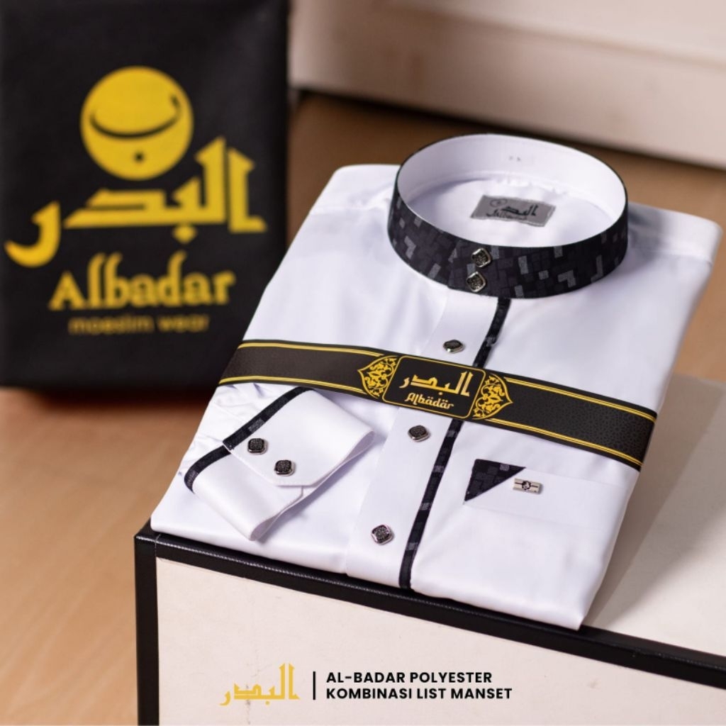 JUBAH GAMIS PREMIUM POLYSTER ALBADAR MANSET MOTIF TERBARU//ANNABAWI/ALASHEEL/BIN AUF/ALRAZ/ALAQSA/QO