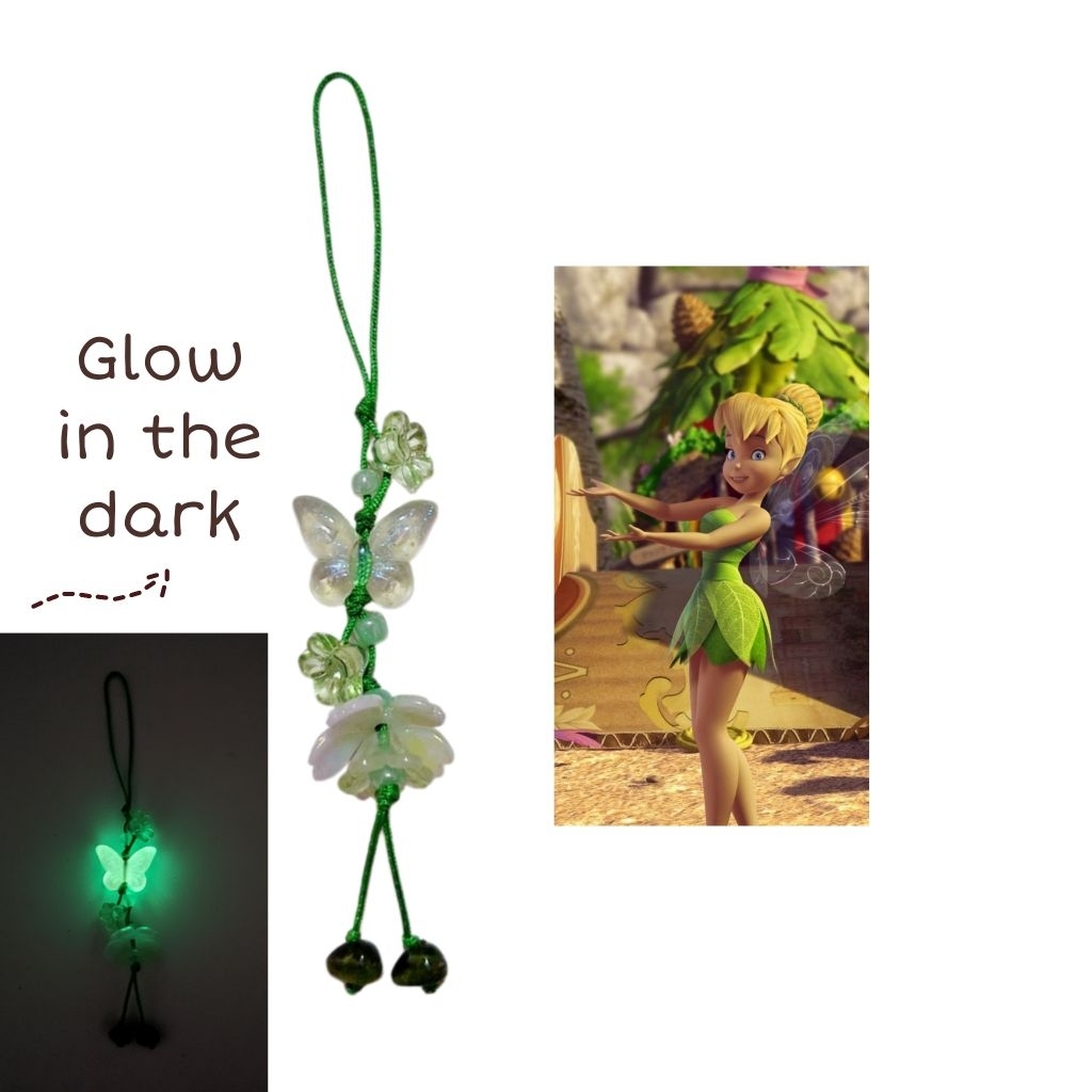 Phome Charm Tinker Bell bisa Glow In The Dark / Gantungan Hp / Gantungan Tas / Gantungan Digicam / P