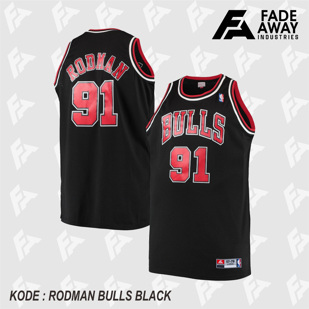 JERSEY BASKET RODMAN #91 BULLS BLACK