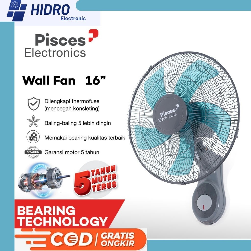 PISCES KIPAS ANGIN 16 IN DINDING & BERDIRI