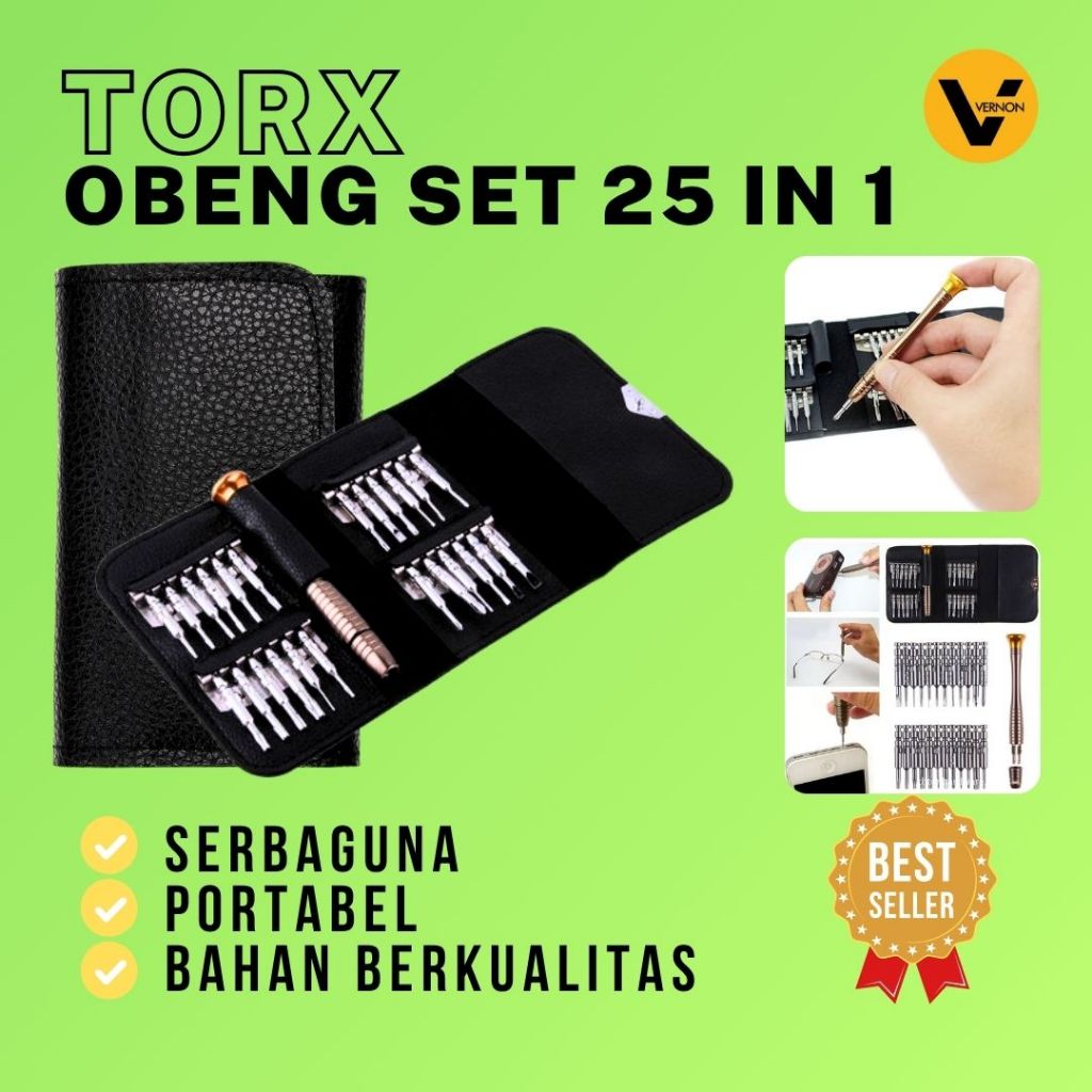 Obeng Set Torx Set Obeng Reparasi 25 in 1 Obeng Set Kit Reparasi Handphone Laptop