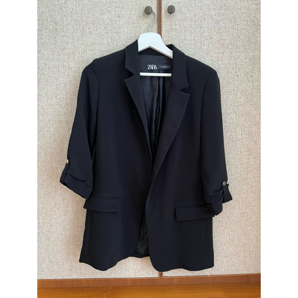 preloved like new blazer zara hitam wanita