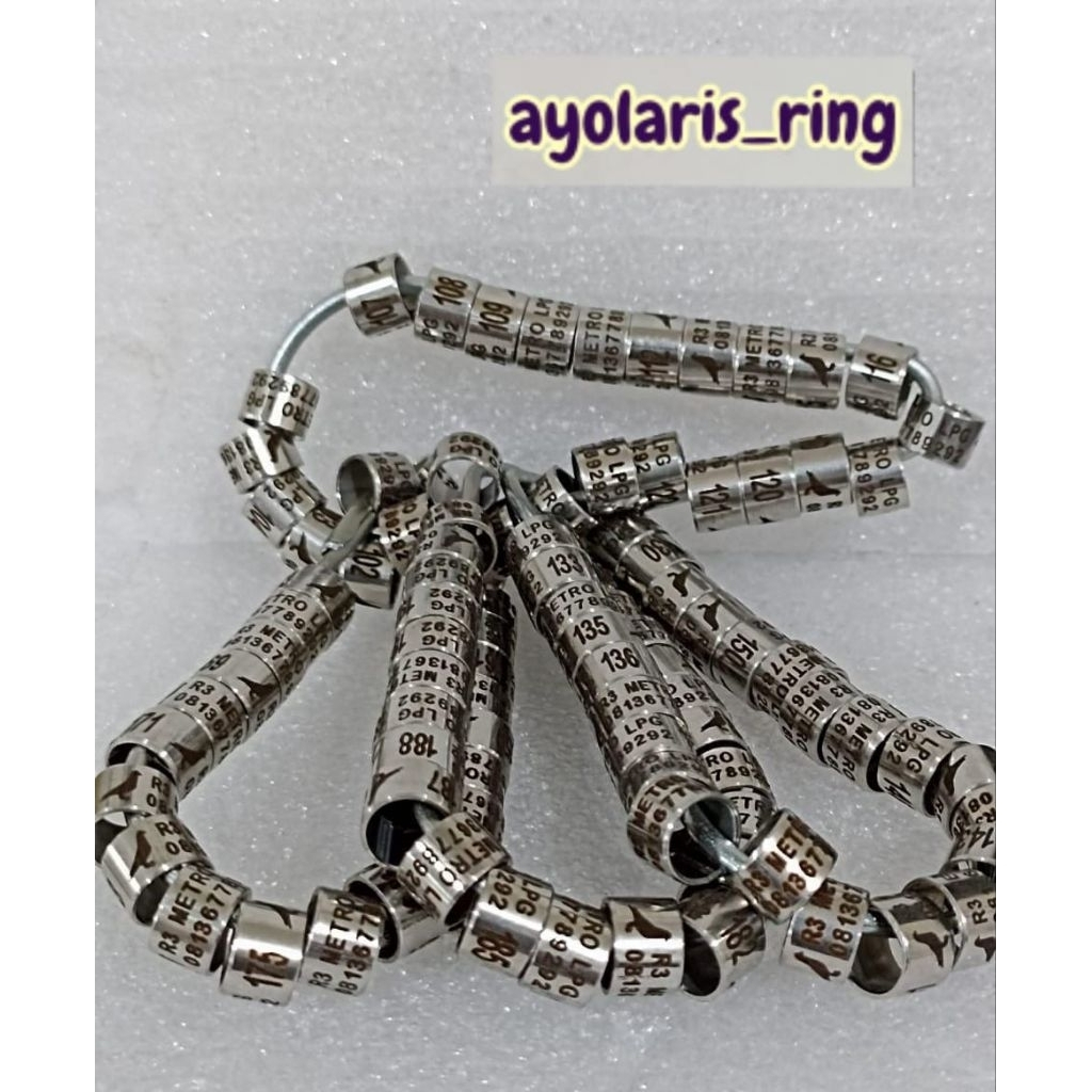 RING BURUNG MERPATI MODEL BAJA LASER LOGO BISA REQUEST NAMA NO HP NO URUT DLL