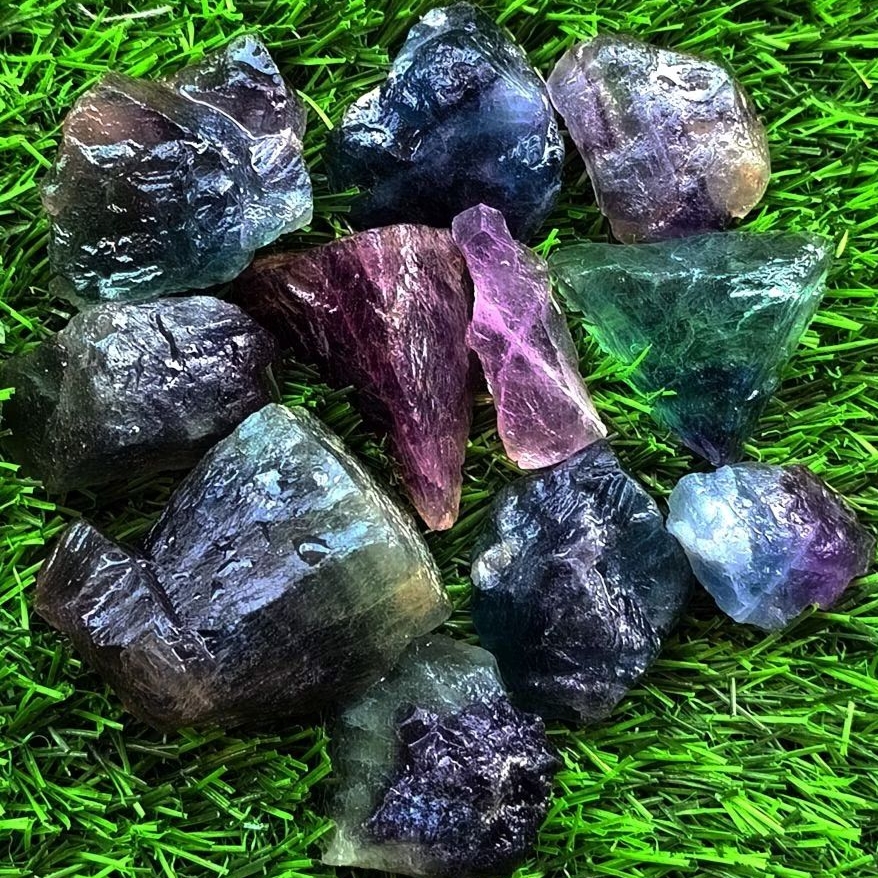 Batu Fluorite Multicolor Asli Natural / Batu Fluorite Ungu / Fluorite Multicolor Unik Langka