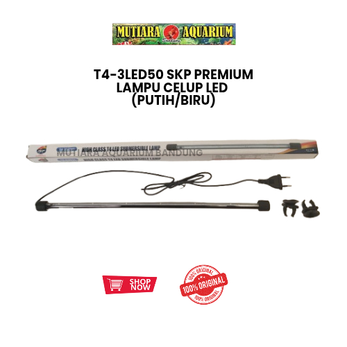 T4-3LED 50 cm Lampu Celup Aquarium Aquascape 50cm warna PUTIH/BIRU