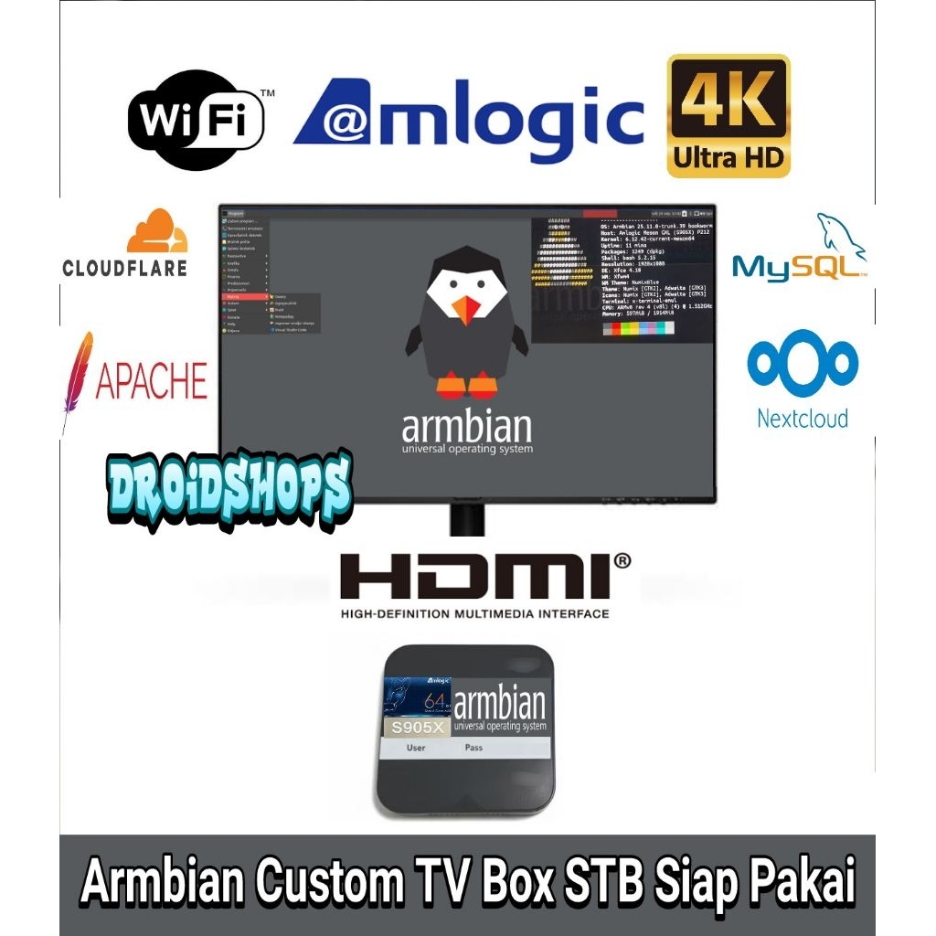 Armbian Linux Devices Siap Pakai Langsung Nyala Custom dari TV BOX irit Daya 12v