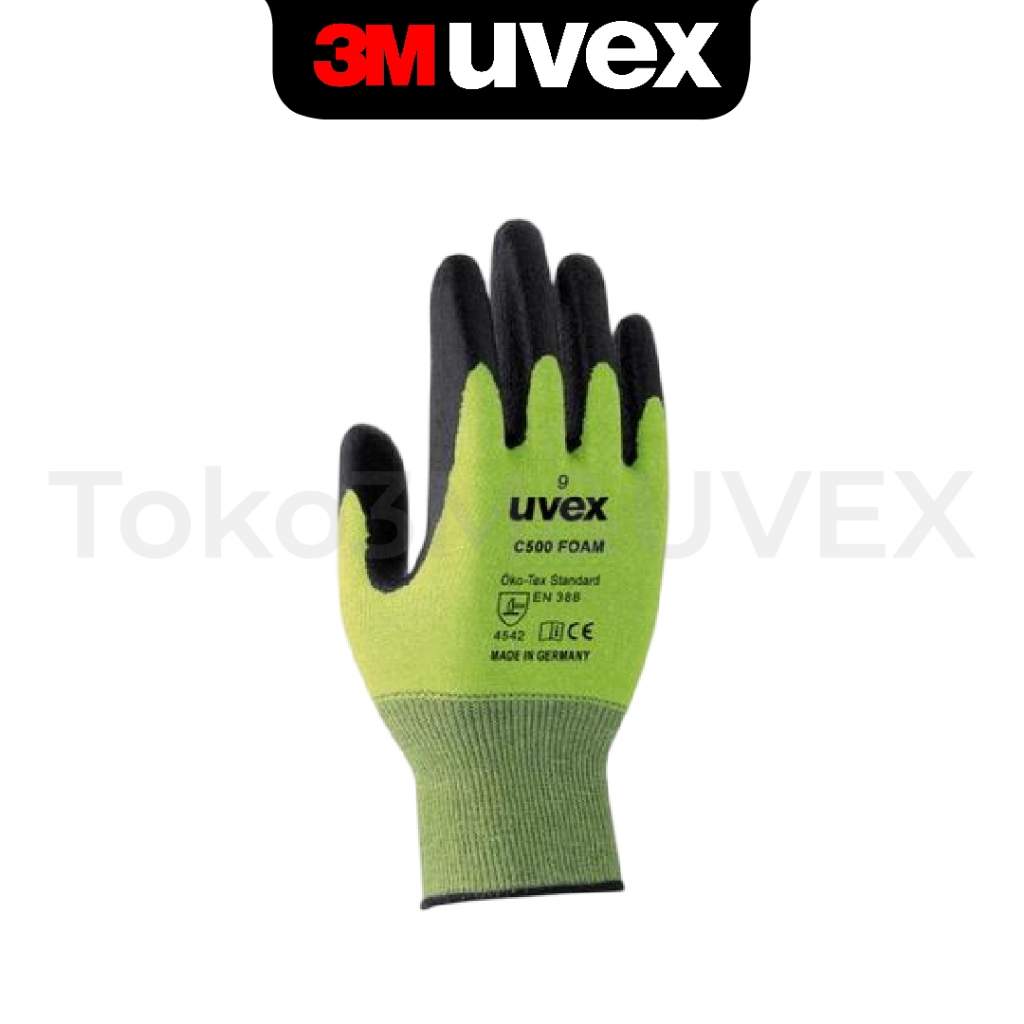 UVEX Mechanical Risks,Cut Protection C500 Foam,Cut Level 5 Size 8-6049408