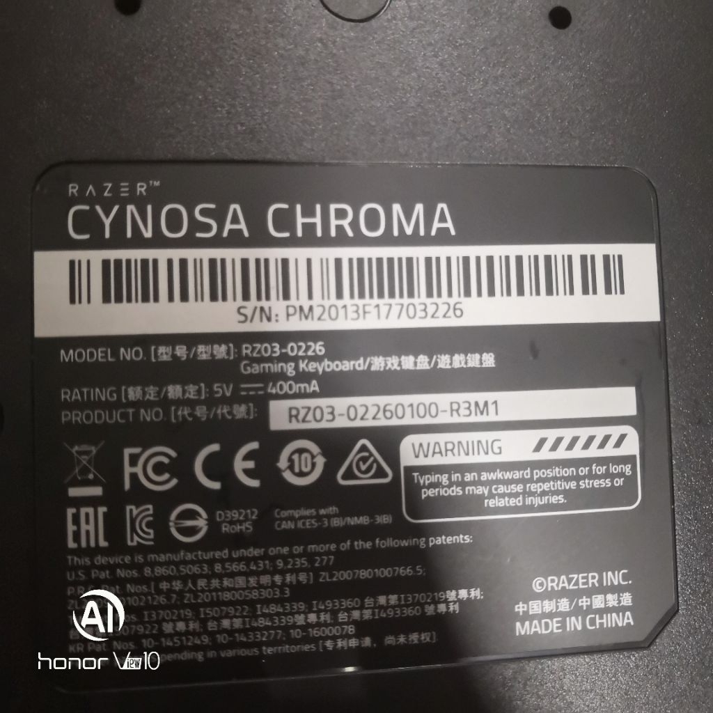 keyboard gaming razer cynosa chroma