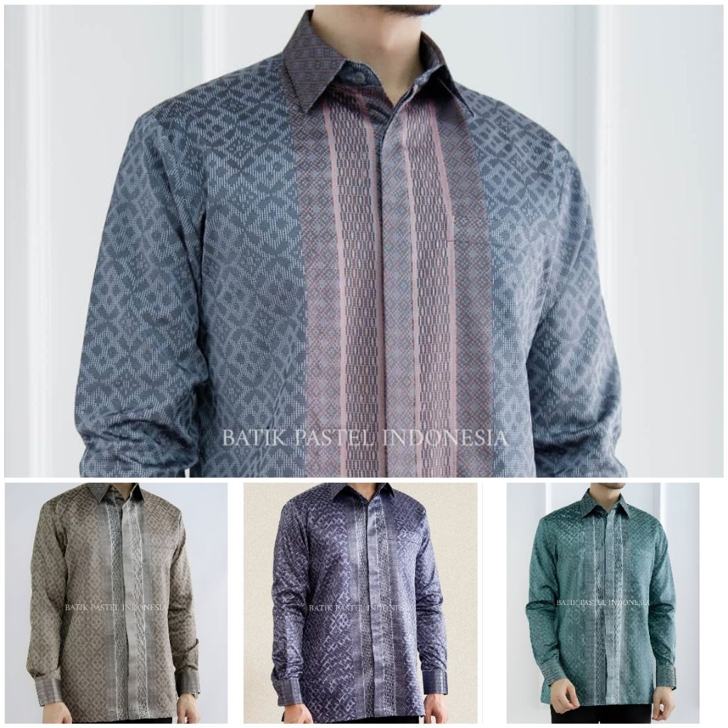 Kemeja Songket Pria Kemeja Batik Pria Songket Palembang Tenun Baron 1 Warna Baju Tenun Kondangan 003
