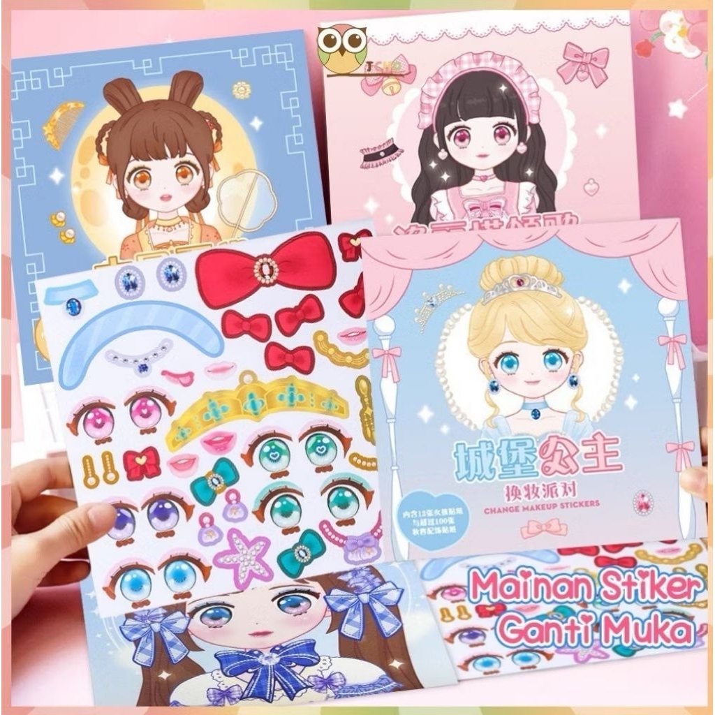 Stiker DIY change makeup mainan anak ganti wajah