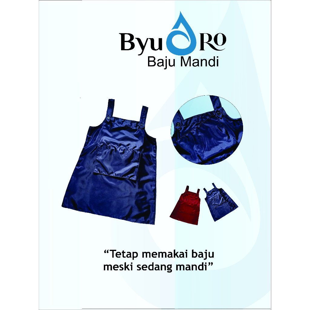 BYURO BAJU MANDI SIZE S KANCING DEPAN / pakaian basahan mandi / pakaian mandi wanita / perlengkapan 