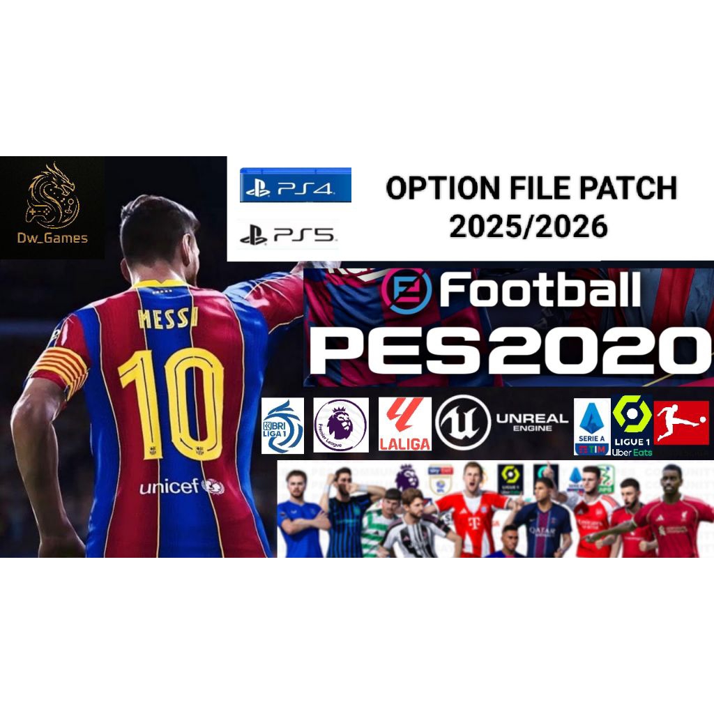 OPTION FILE PATCH PES 2020 TERBARU PS4 & PS5 ORI patch pes20