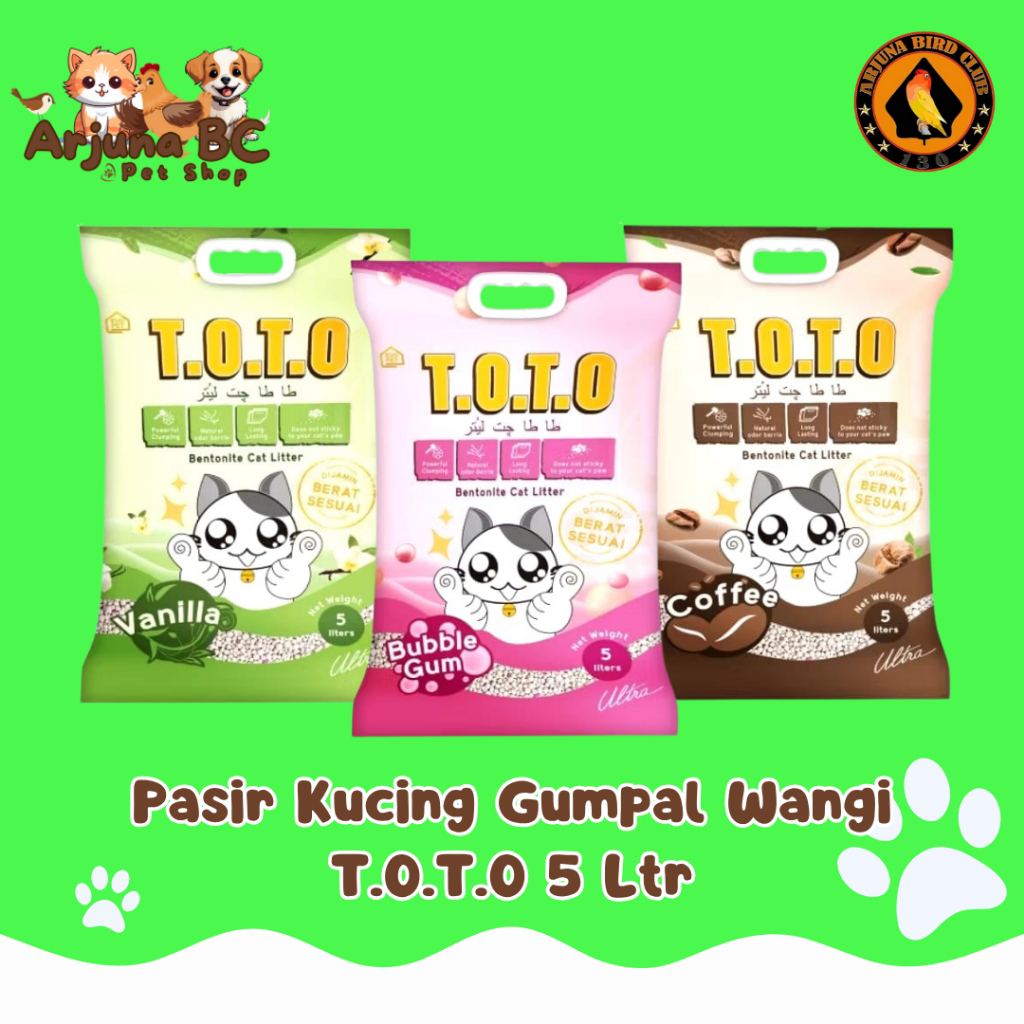 Pasir Kucing Gumpal Wangi TOTO 5 L | Pasir Kucing