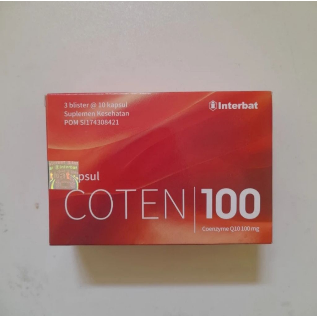 Coten 100 Per Strip 10 Kapsul Coenzyme Q10 @100 MG OBAT ANTIOKSIDAN MENJAGA KESEHATAN JANTUNG & PEMB