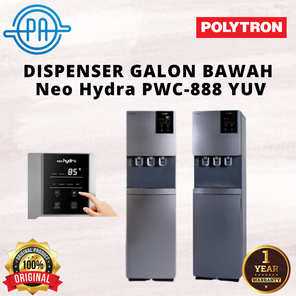 DISPENSER GALON BAWAH POLYTRON PWC 888 YUV / PWC-888YUV / PWC888