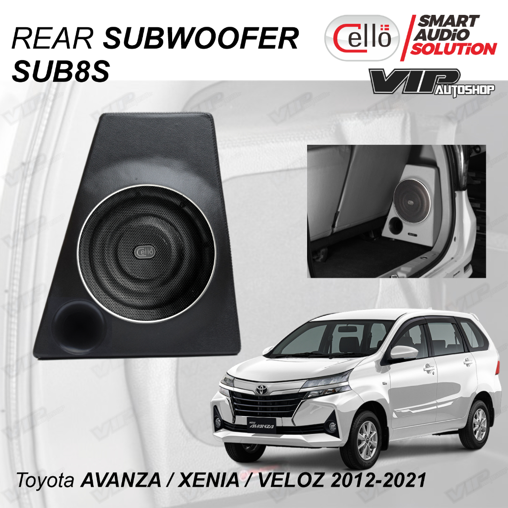 AVANZA XENIA 2012-2021 CELLO Subwoofer Pojok Sudut Audio Mobil Bagasi Belakang SUB8S