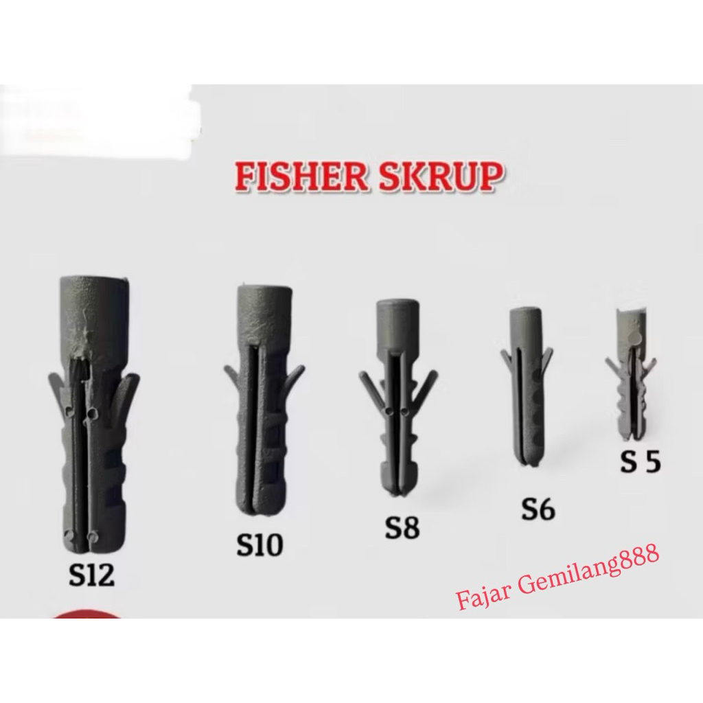 FISHER Pengencang sekrup S5 S6 S8 S10 S12 - 1 BOX