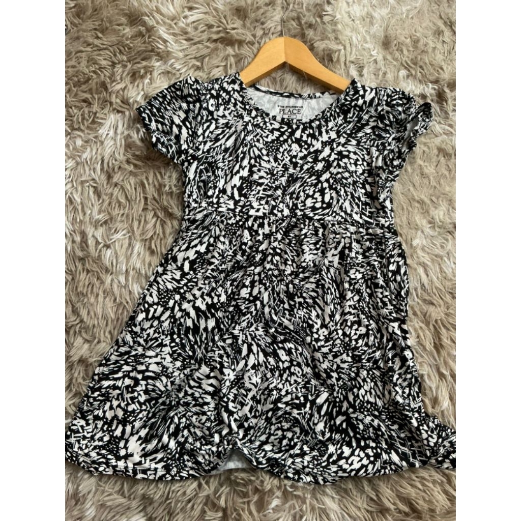 Gaun Anak Motif Abstrak Hitam Putih - The Children's Place