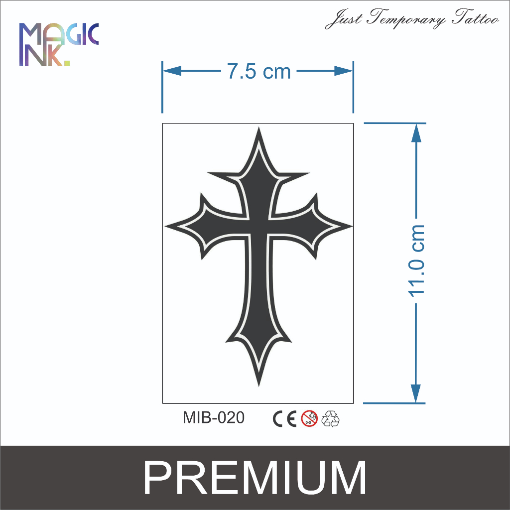 Salib Tattoo Temporary Fruit Ink Premium Semi Permanen