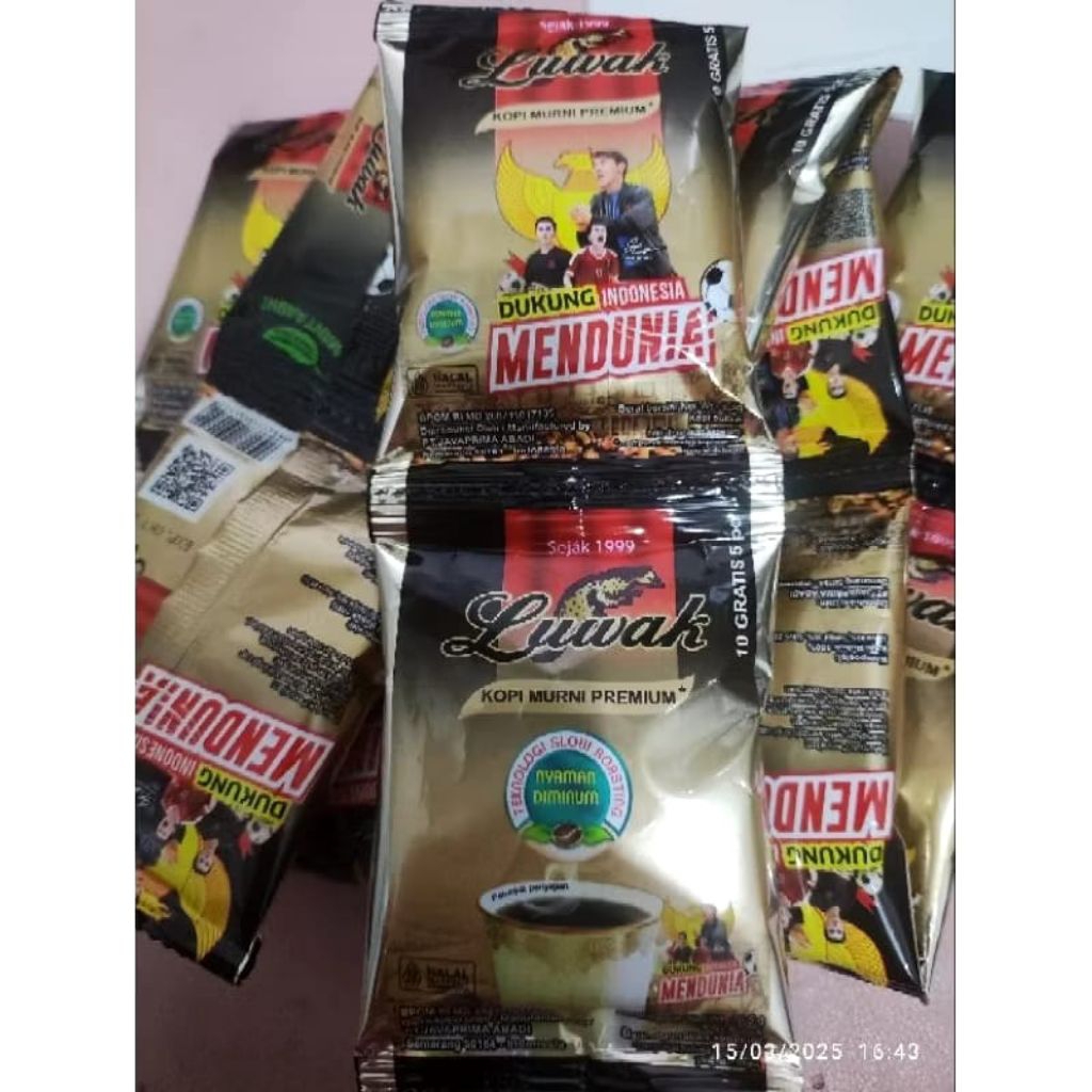 Luwak Kopi Hitam Murni Premium 6.5g /15 Sachet