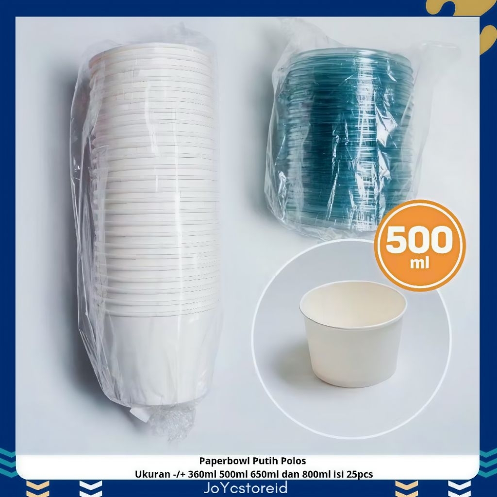 PaperBowlPaperBowl Putih Ecofriendly 25pcs PaperBowl Nasi Laminasi