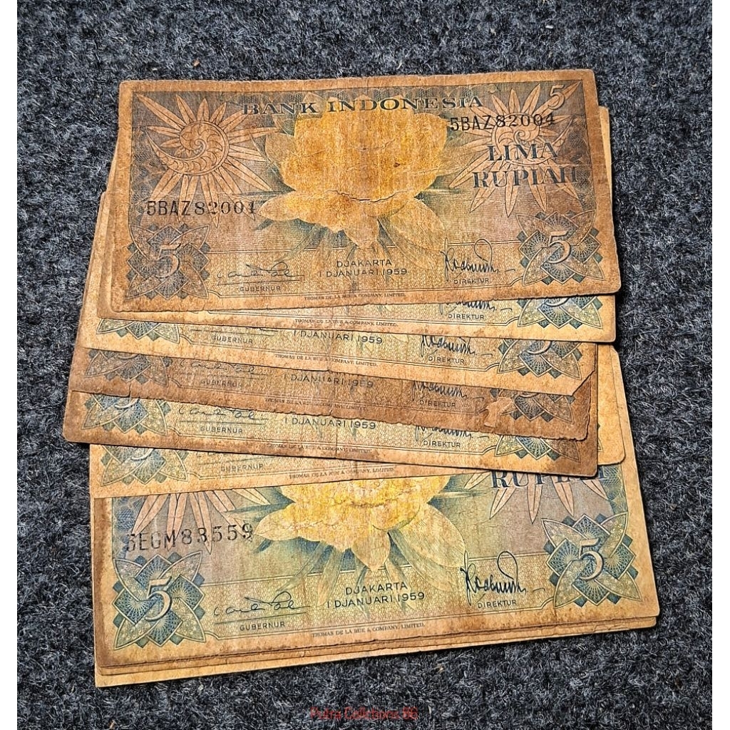 uang 5 rupiah seri bunga 1959