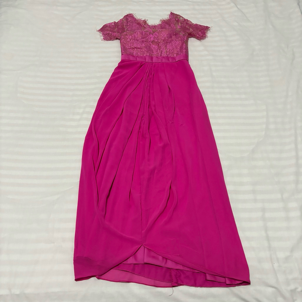 Long Dress (Gaun) Warna Pink Fanta