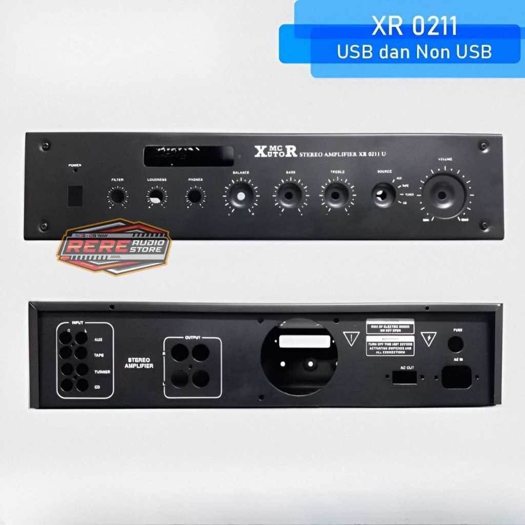 Box Power Amplifier XR0211 + USB / Box Ampli XR 0211+USB Bahan Plat Tebal
