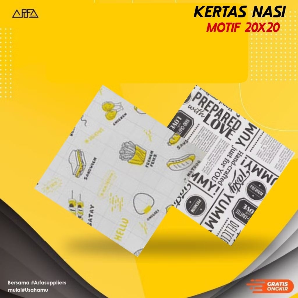 Kertas Nasi Laminasi Motif 20x20