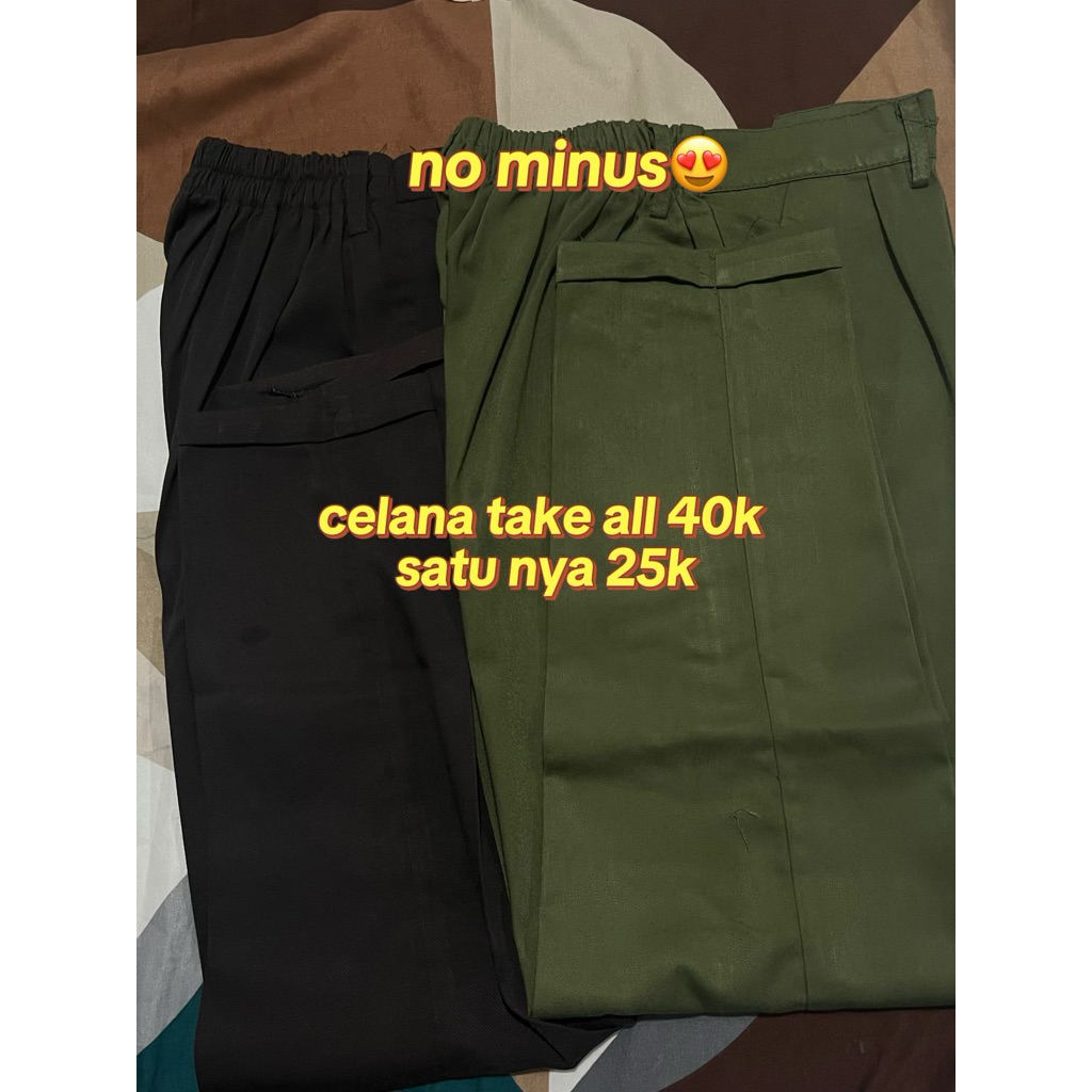 pl celana wanita warna army dan coklat