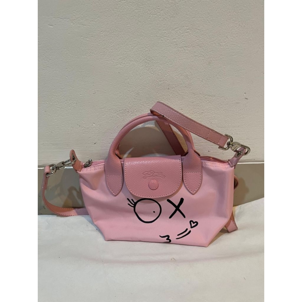 LC x Andre Le Pliage Sling Bag - Pink - Like New