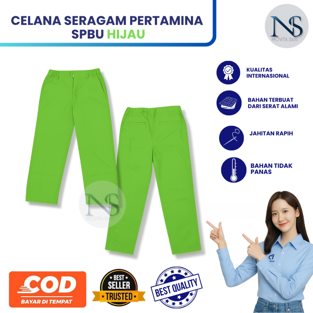 Celana Pertamina Hijau | Celana Spbu | Seragam Spbu | Seragam Pertamina | Celana Spbu Pertamina
