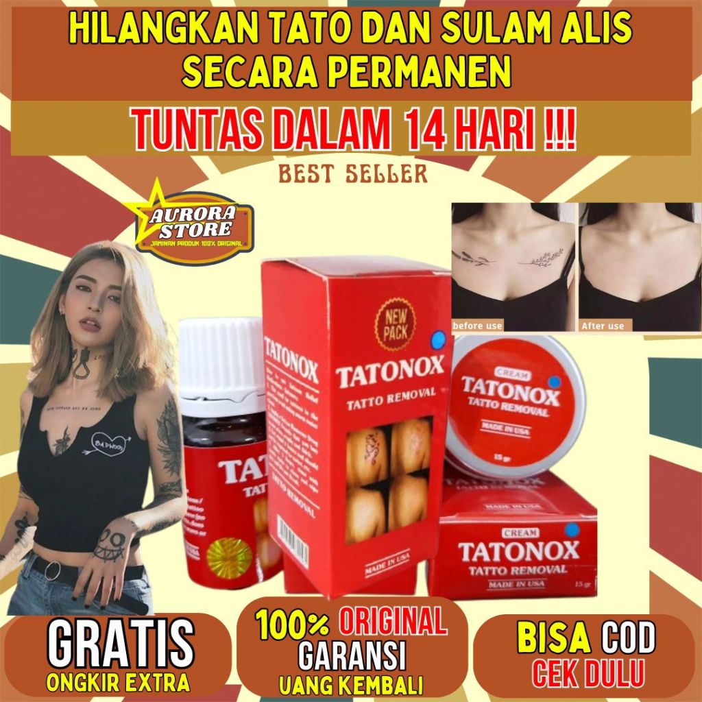 TATONOX Original Obat Penghilang  Penghapus Tatto Tato Permanen Ampuh Tanpa Bekas dan Efek Samping