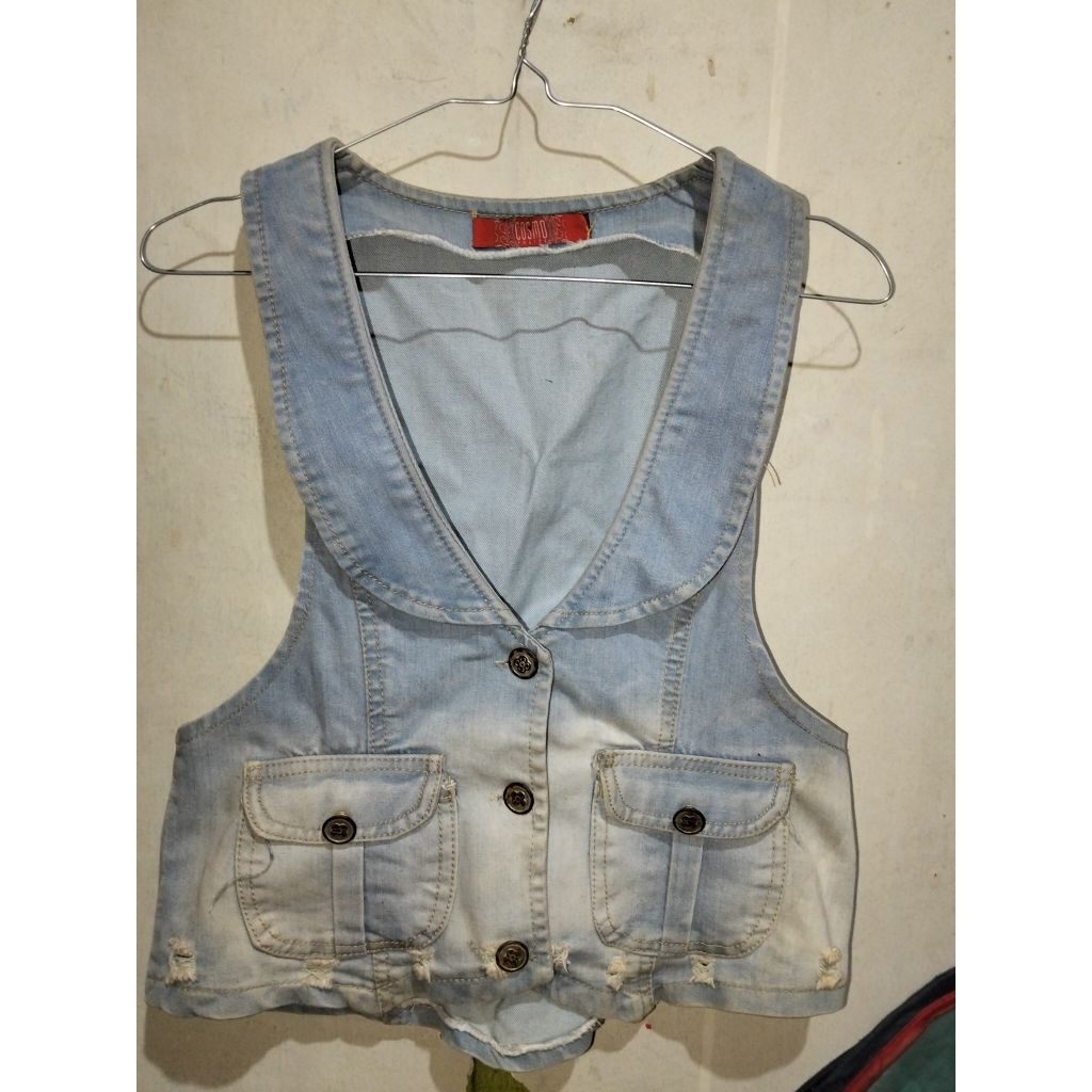 rompi jeans denim/outer jeans denim