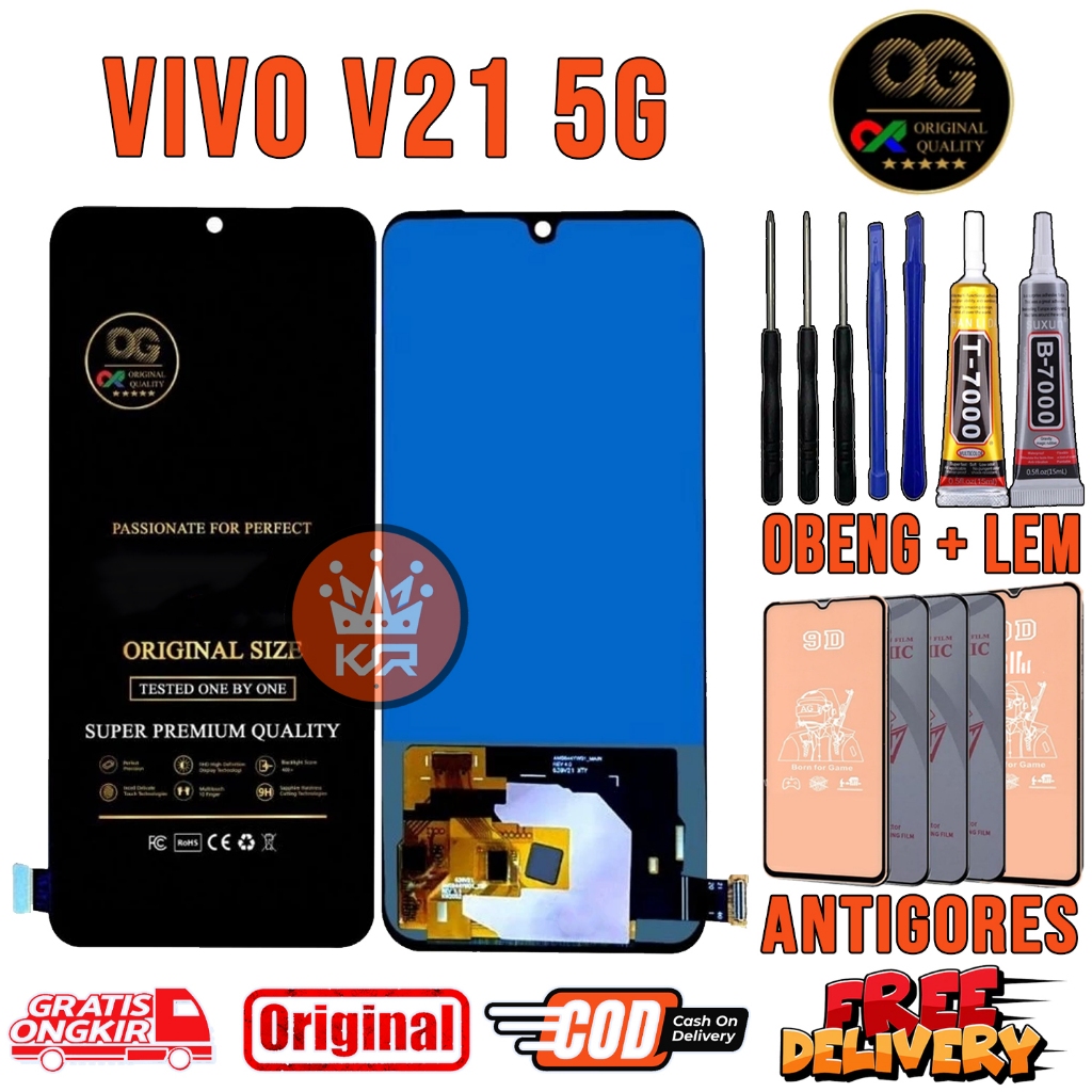 Lcd VIVO V21 5G OLED ( BISA SIDIK JARI ) Original Oem Quality Lcd Touchscreen Fullset