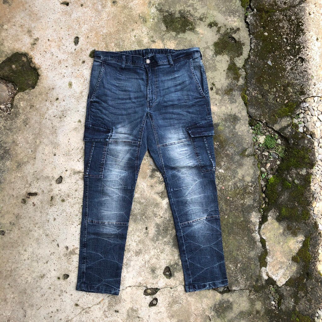 Denim cargo pants fading sureve ( second/bekas )