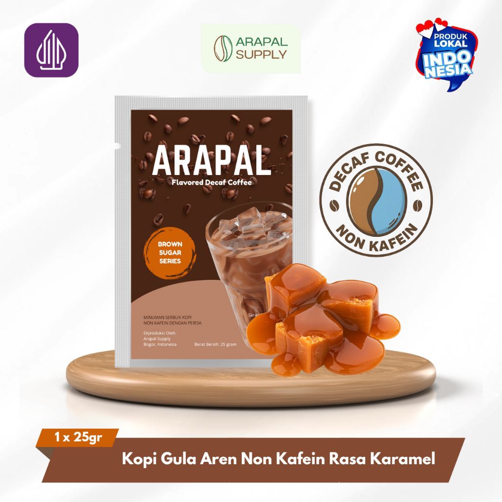 ARAPAL COFFEE - Decaf Brown Sugar Caramel (Kopi Gula Aren Instant Tanpa Ampas Non Kafein)