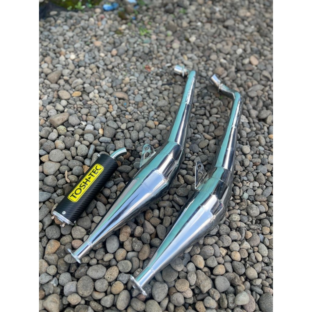 Knalpot Fiz r ,Force 1 Chrome Carbon Tostech