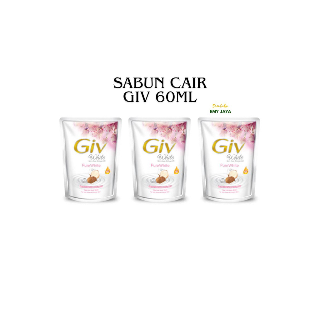 Giv Sabun Cair Badan 60ml – Body Wash Lembut, Wangi Tahan Lama & Segar per pcs