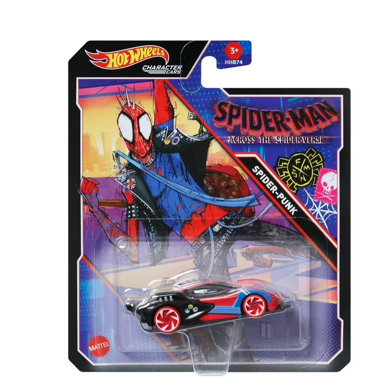 Hot Wheels Character Car - Marvel Spiderman Across The Spiderverse Spiderpunk