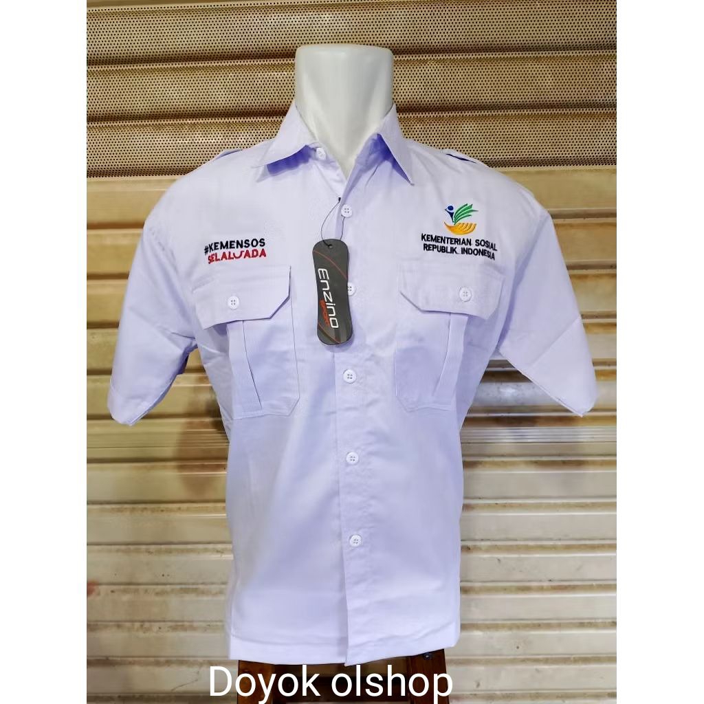 lengan pendek kemeja kemensos RI seragam kemensos RI pdh Kemensos RI yang kemeja kerja Kemensos RI p