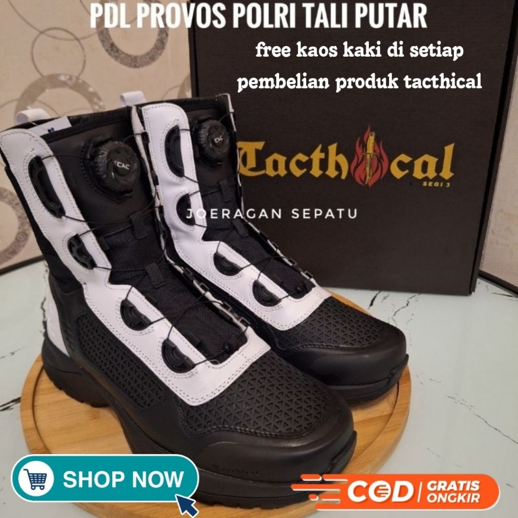 SEPATU PDL TALI PUTAR PROVOS POLRI TACTICAL KULIT ASLI SEPATU PDL TACTICAL TALI PUTAR PROVOS POLRI