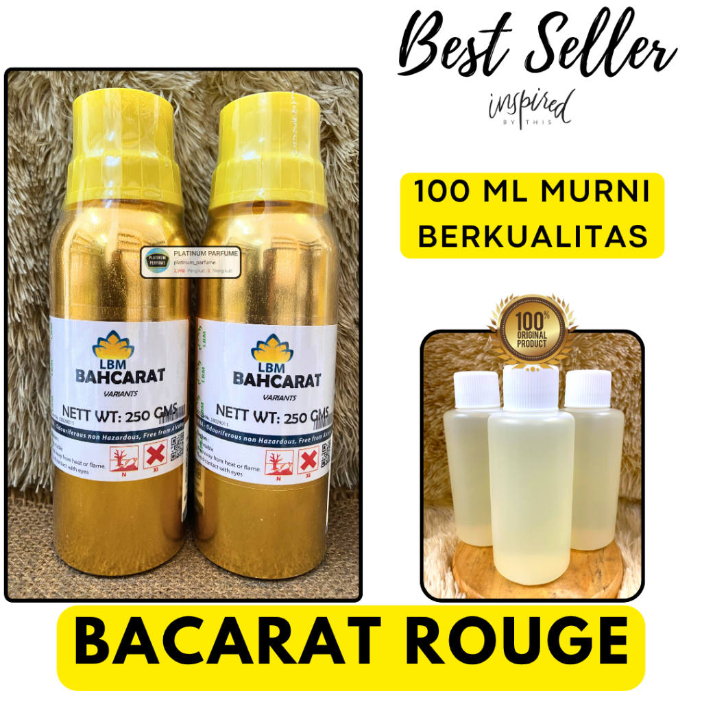 Bibit Parfum BACCARAT ROUGE Repack 100 ML MURNI Non Alkohol LBM Fragrance - PERFUME MURNI SEGEL - RE