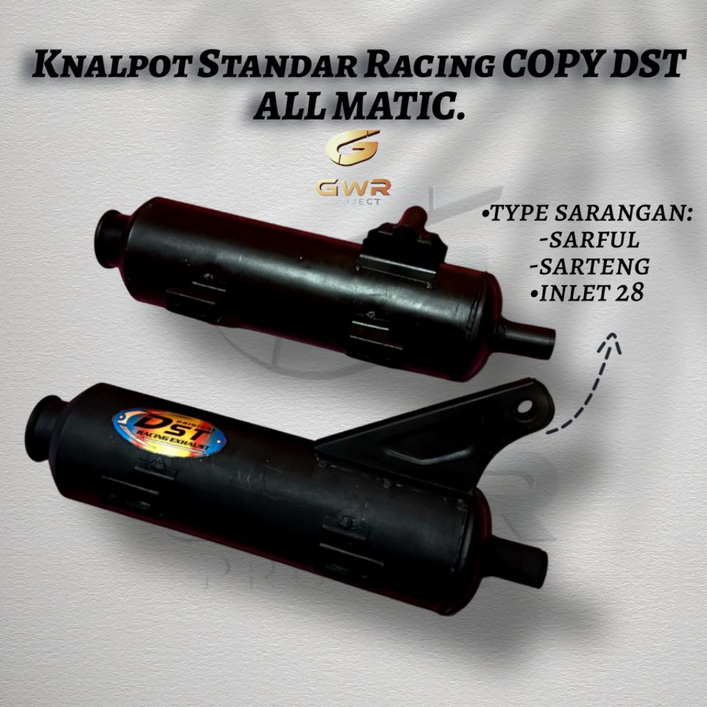 Knalpot Standar Racing Copy DST Termurah Type Kinochi Al Matic Beat Vario Mio Scoopy Pcx 160
