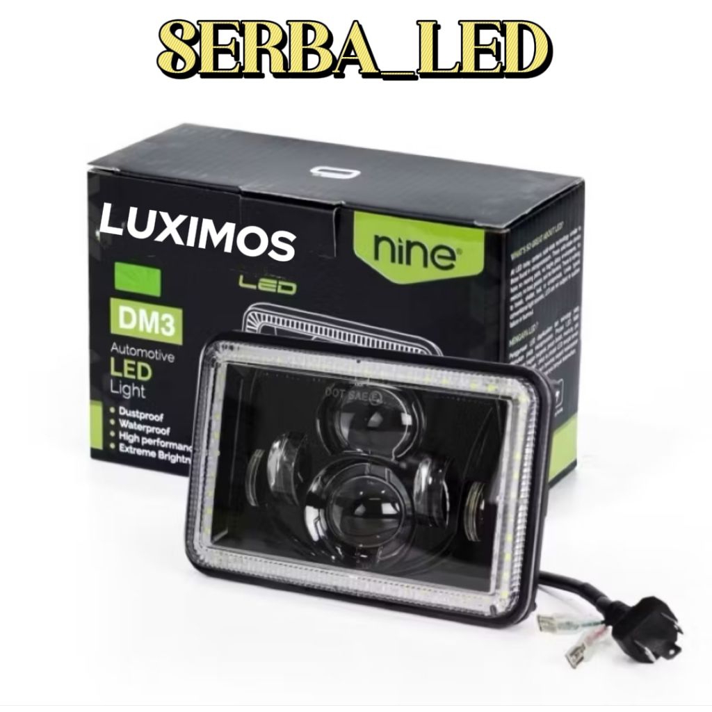 NINE LED LAMPU UTAMA MOTOR DM3 KOTAK RX KING VESPA UKURAN 5 INCH SUPER TERANG ORIGINAL NINE