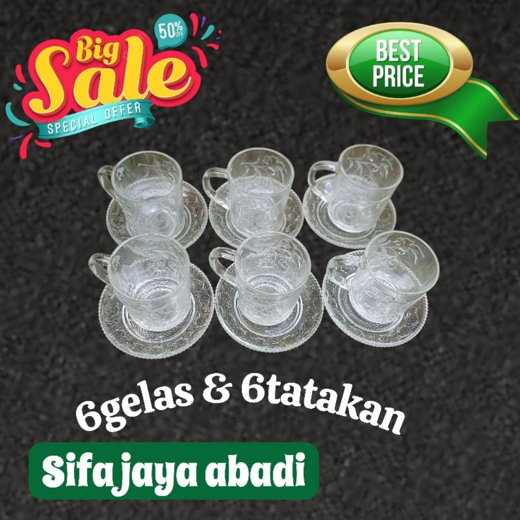 termurah 12pcs gelas kopi/gelas kopi set/cangkir kopi set/cangkir kopi/gelas gagang kopi/Gelas Cangk